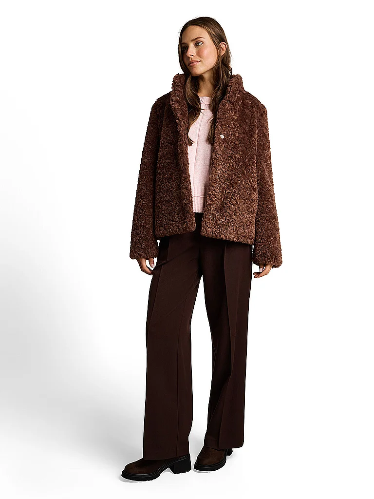 TOM TAILOR Veste imitation fourrure camel - vue 2